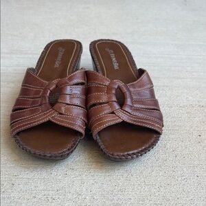 St. John's Bay Tan Leather Women Sandals